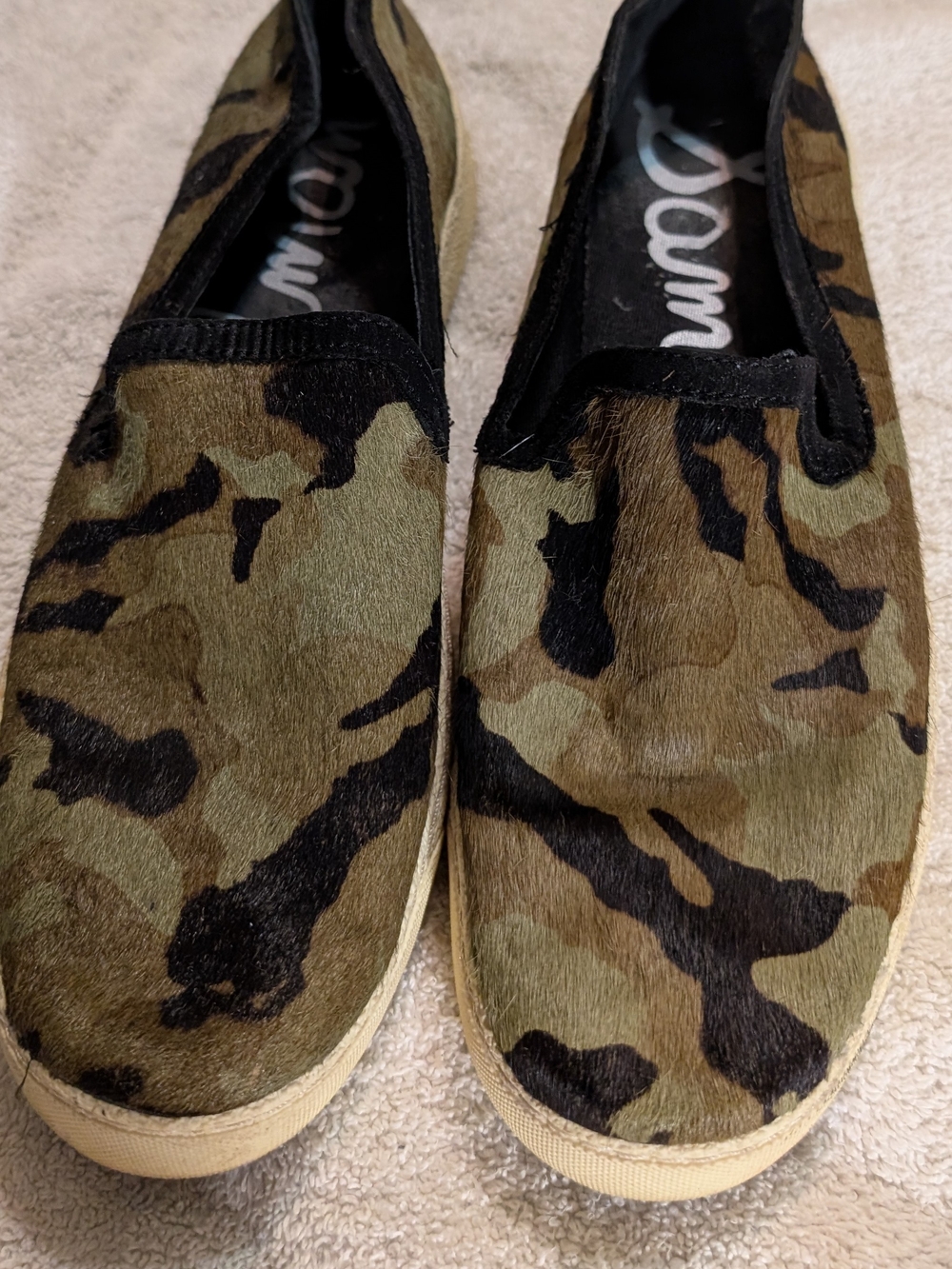 Camouflage Slip-On Sneakers - Olive & Black